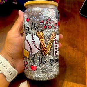 Baseball snow globe tumbler